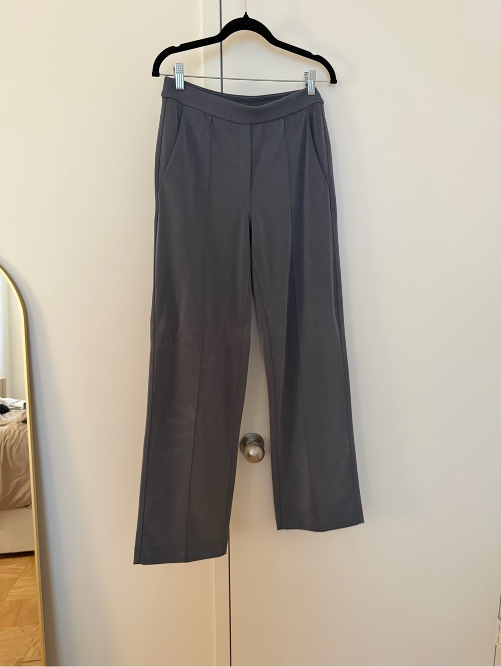 lululemon athletica Gray velvet Wide-Leg Pull-On Trousers